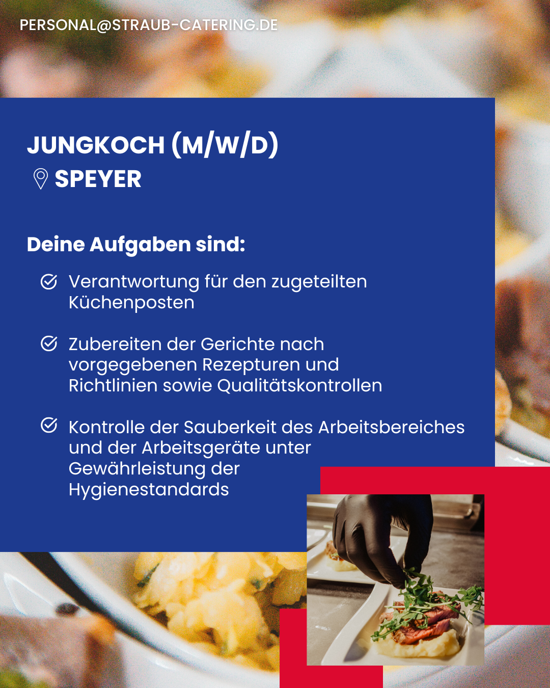 Stellenanzeige Jungkoch Straub Catering