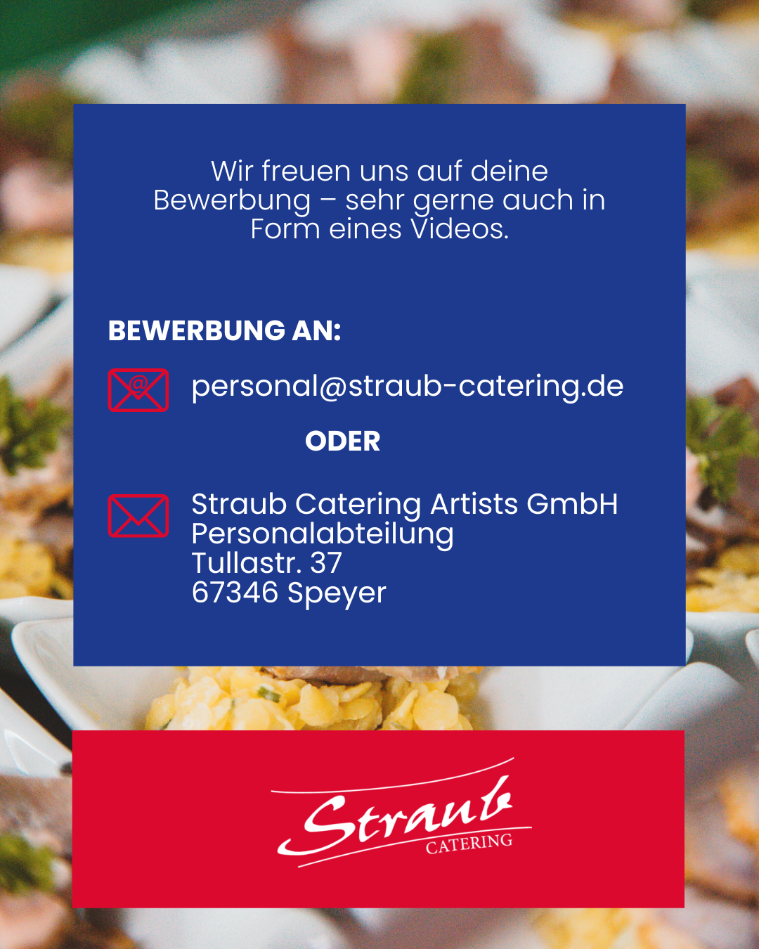 Stellenanzeige Jungkoch Straub Catering