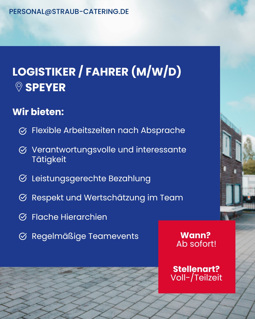 Stellenanzeige Logistiker / Fahrer